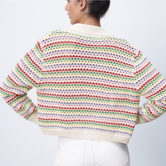Zara Multicolor Knit Cardigan Size M - Picture 2 of 11